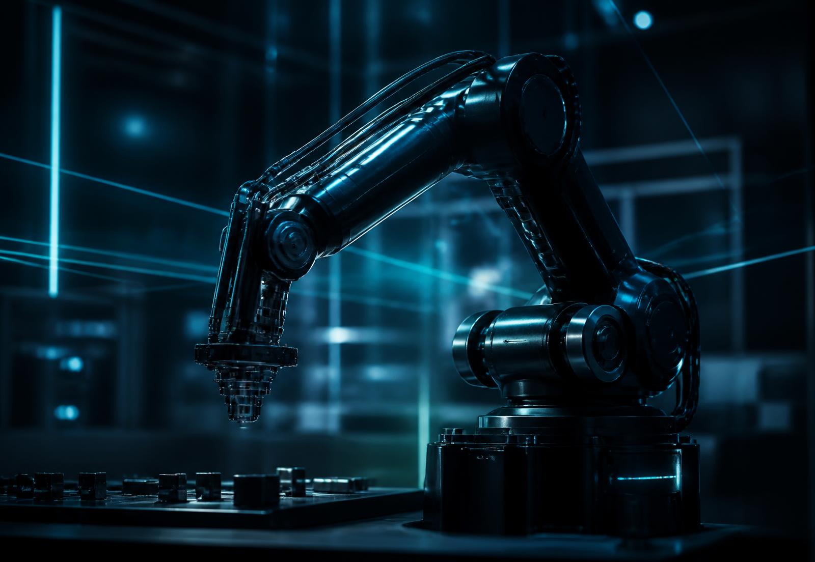 Robotic arm operating in an advanced automation facility